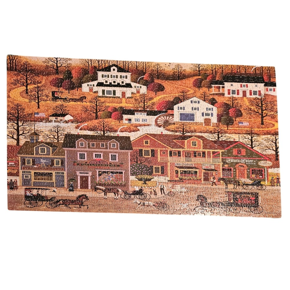 MB 1000 Piece Charles Wysocki Americana Fully Interlocking Puzzle Pieces 467923 - Picture 3 of 3